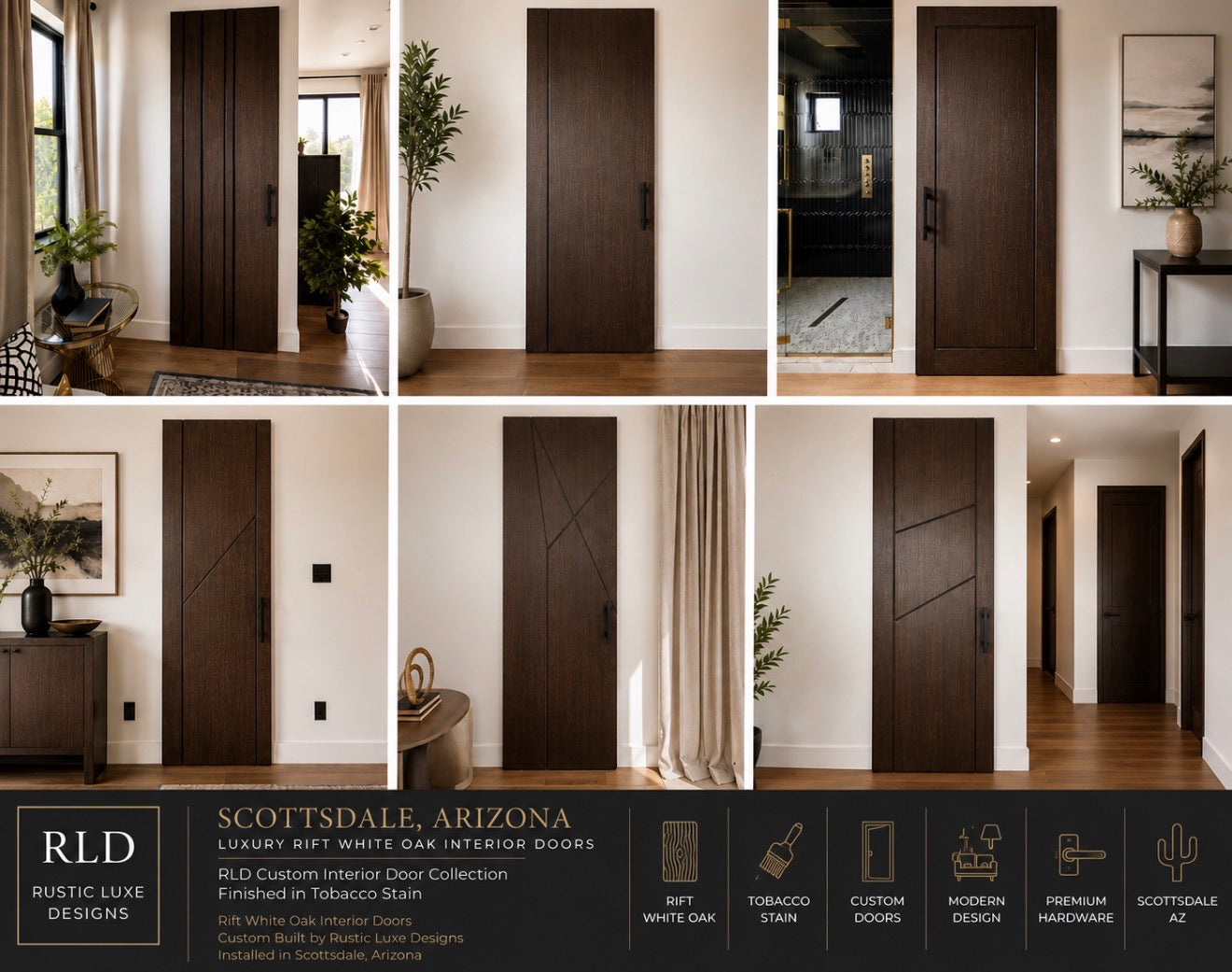 Scottsdale AZ Custom Interior Doors | Rift White Oak Tobacco Stain