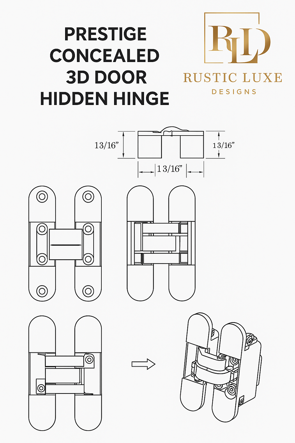 Prestige Concealed 3D Door Hidden Hinge