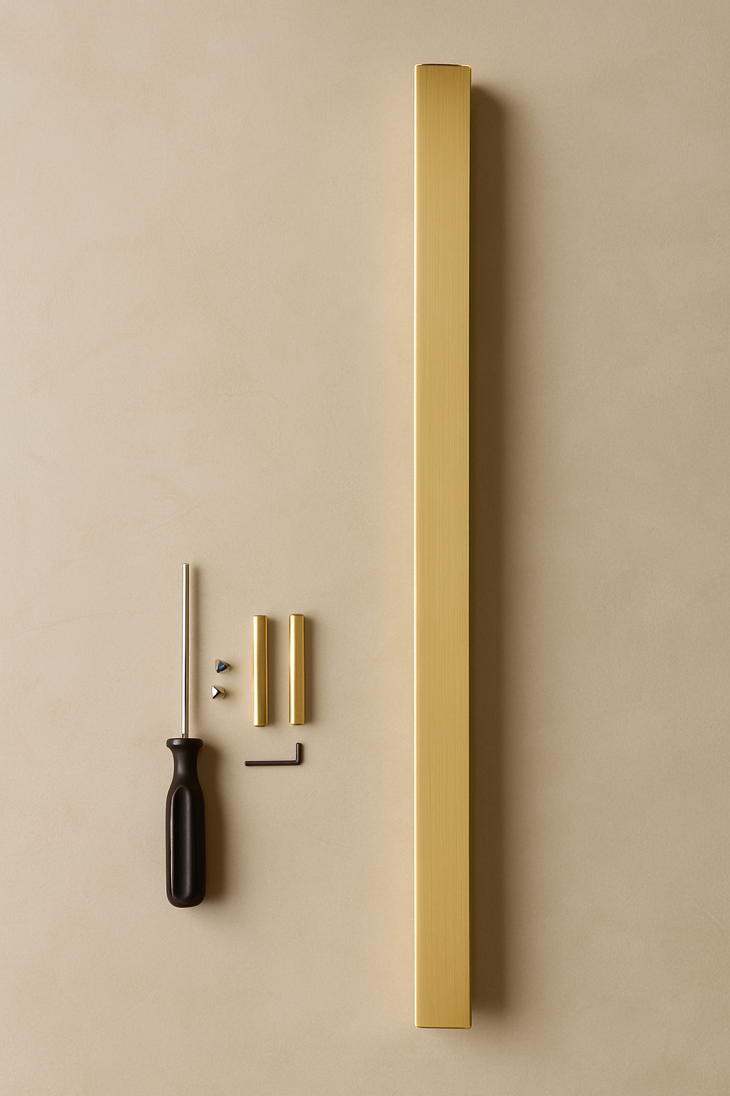 Prestige Squared Gold Door Handle – 24”