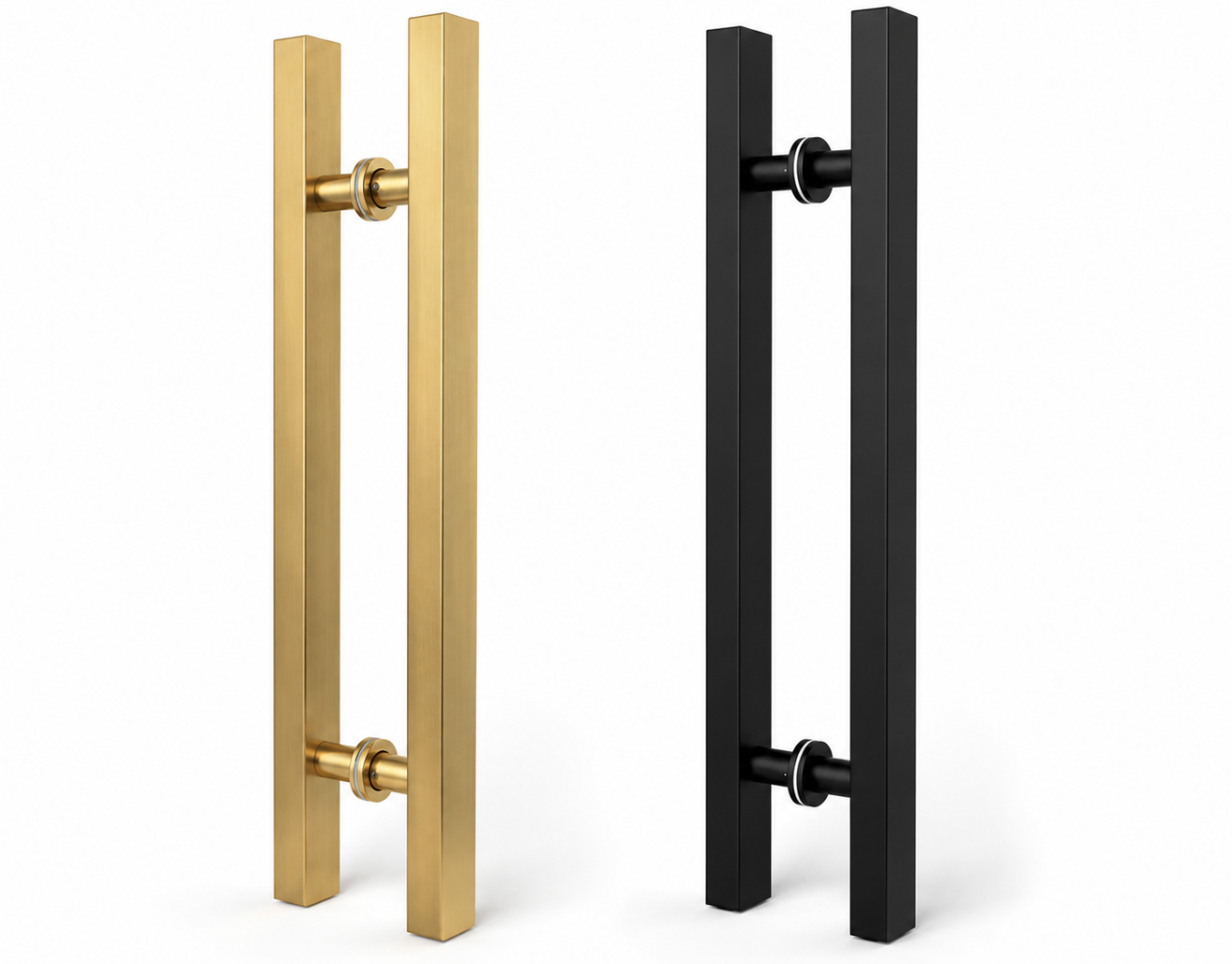 Modern Gold and Black Architectural Door Handles by Rustic Luxe Designs.
