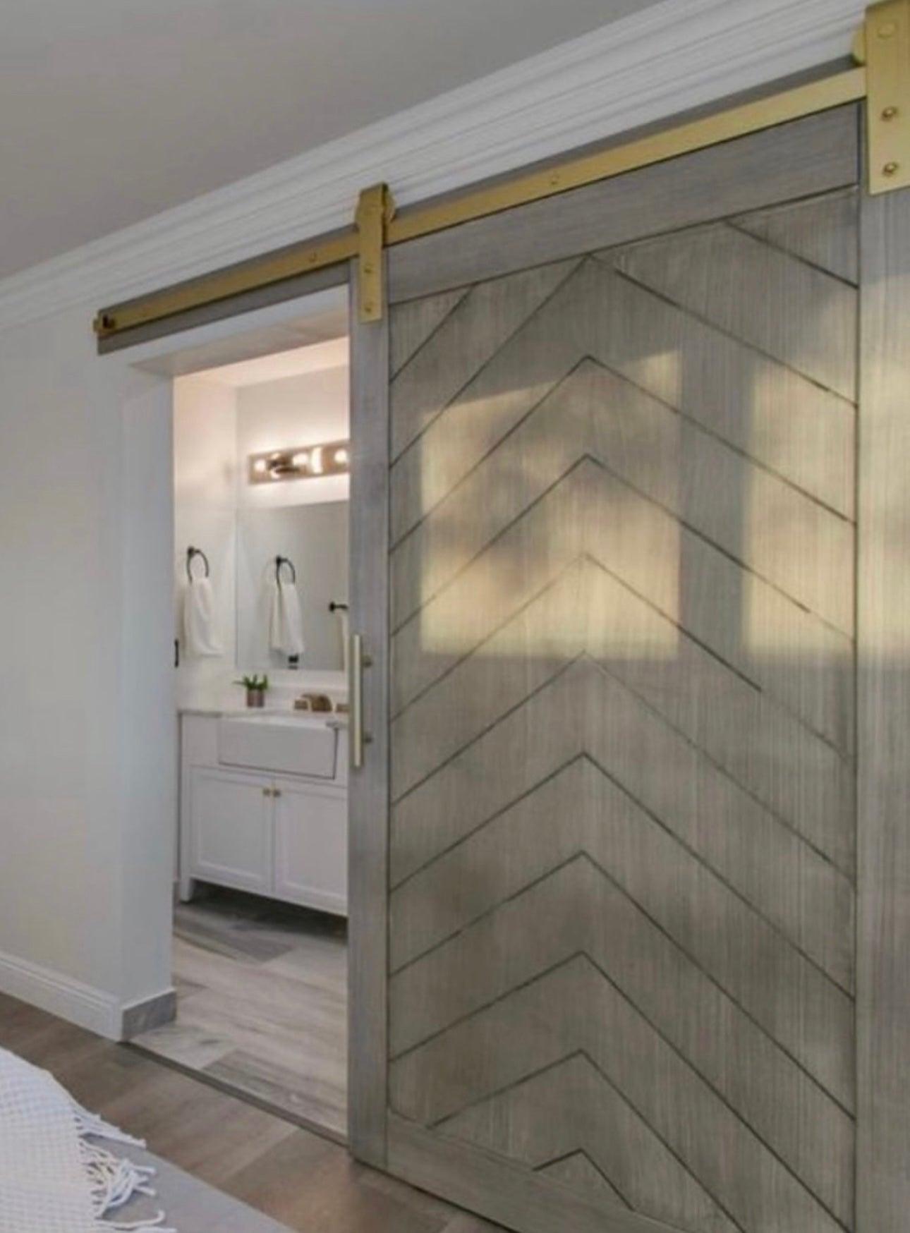 Chevron Full Panel Door - Rustic Luxe Designs