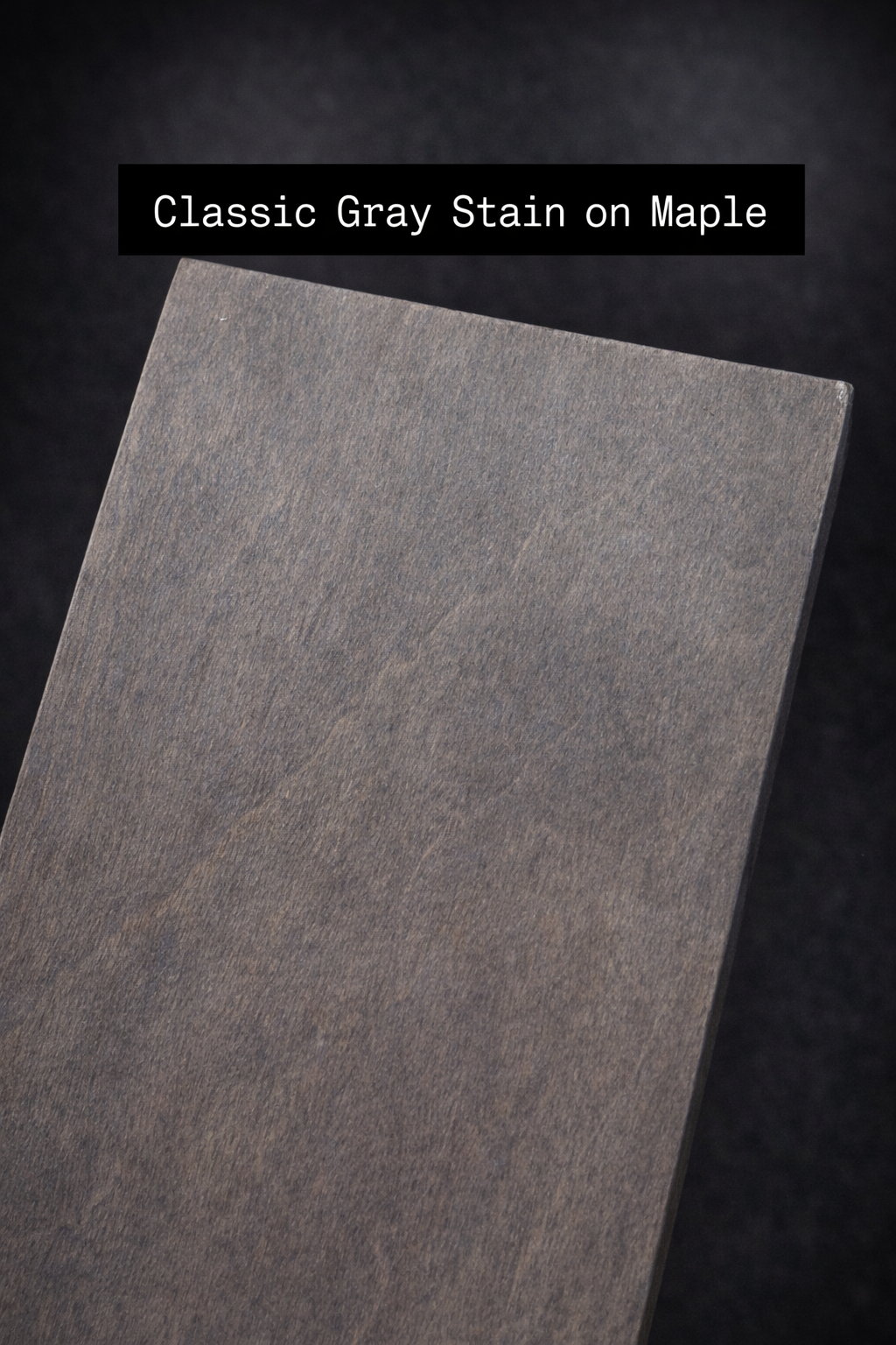 A door sample you can order or Classic Gray stain on Maple by Rustic Luxe Designs.