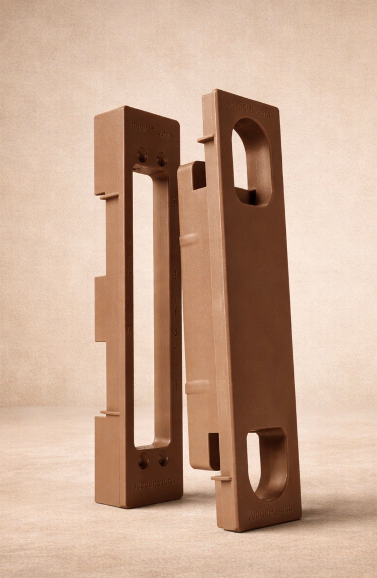 Concealed hinge router template jig for precise door hinge mortising and alignment.
