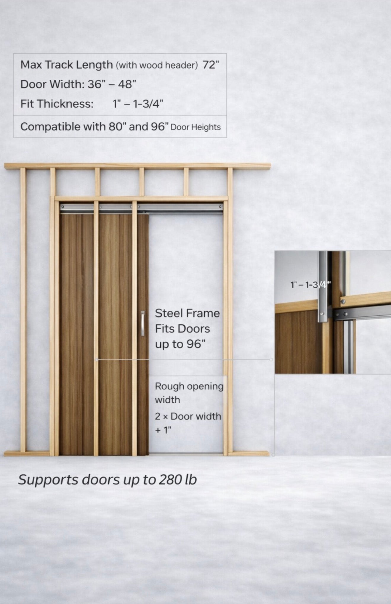 Prestige pocket door frame system installed.