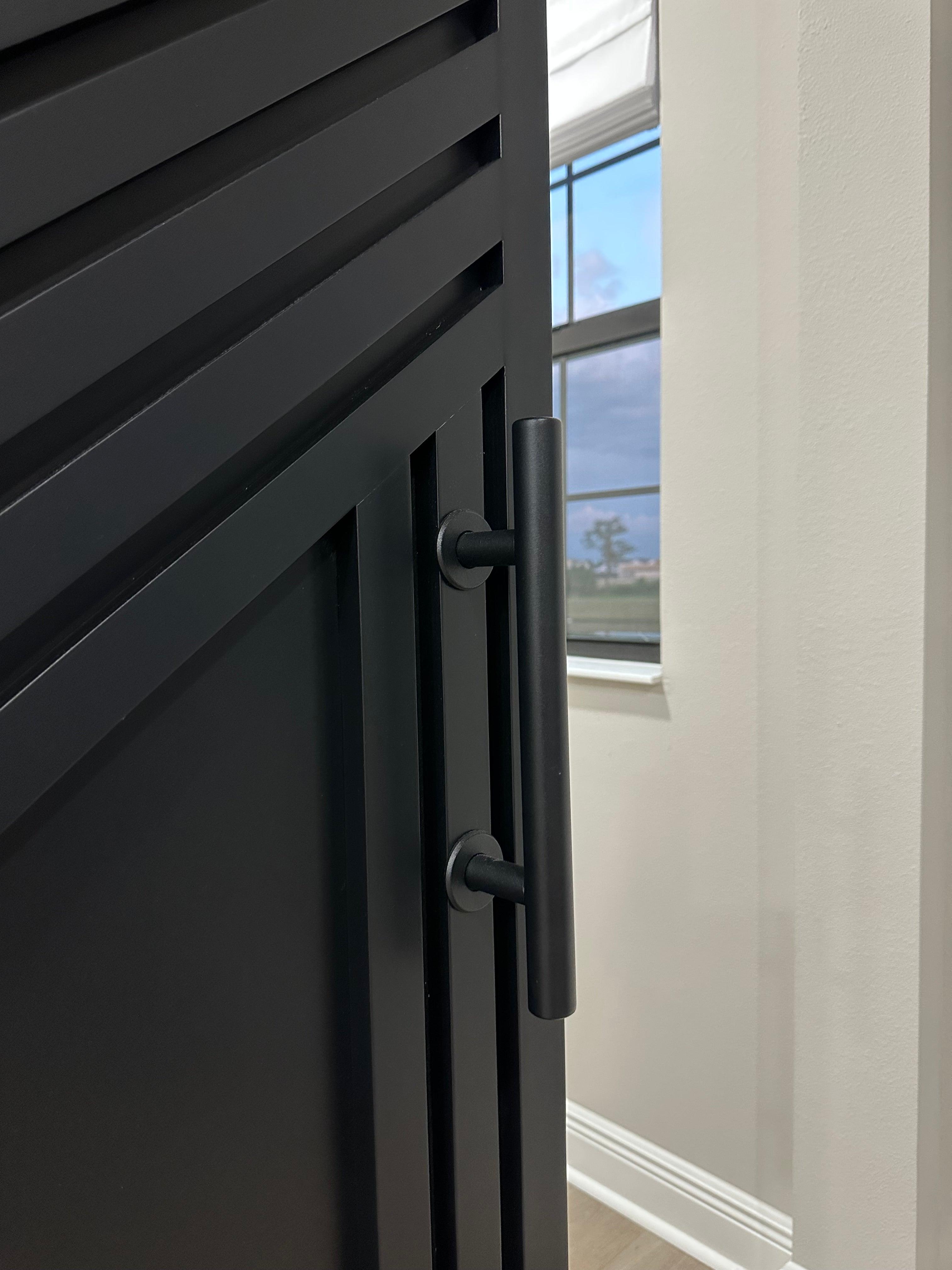 Rounded Black Door Handle - Rustic Luxe Designs