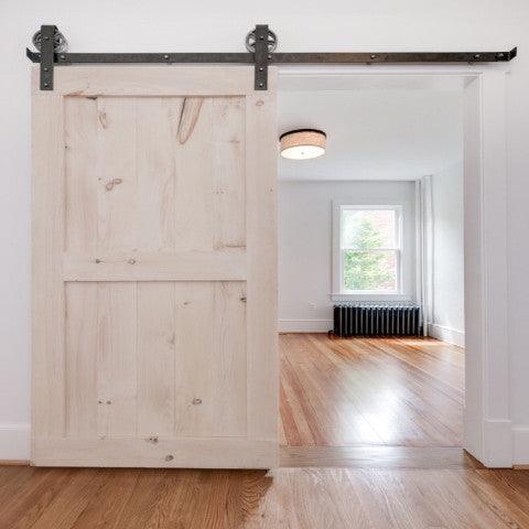 Double Panel Sliding Wood Barn Door