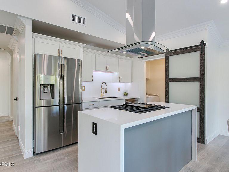 3-Panel Glass Sliding Barn Door in Kitchen