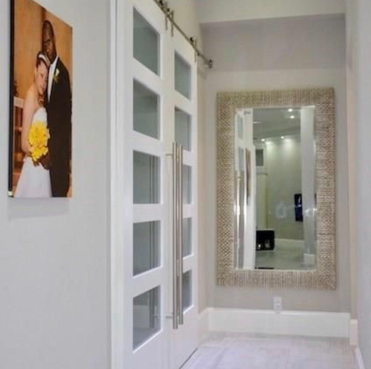 5-Panel Glass Interior Sliding Barn Door