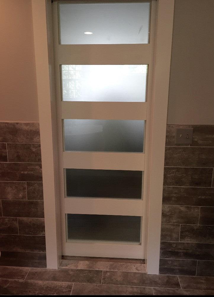 5-Panel Glass Interior Sliding Barn Door