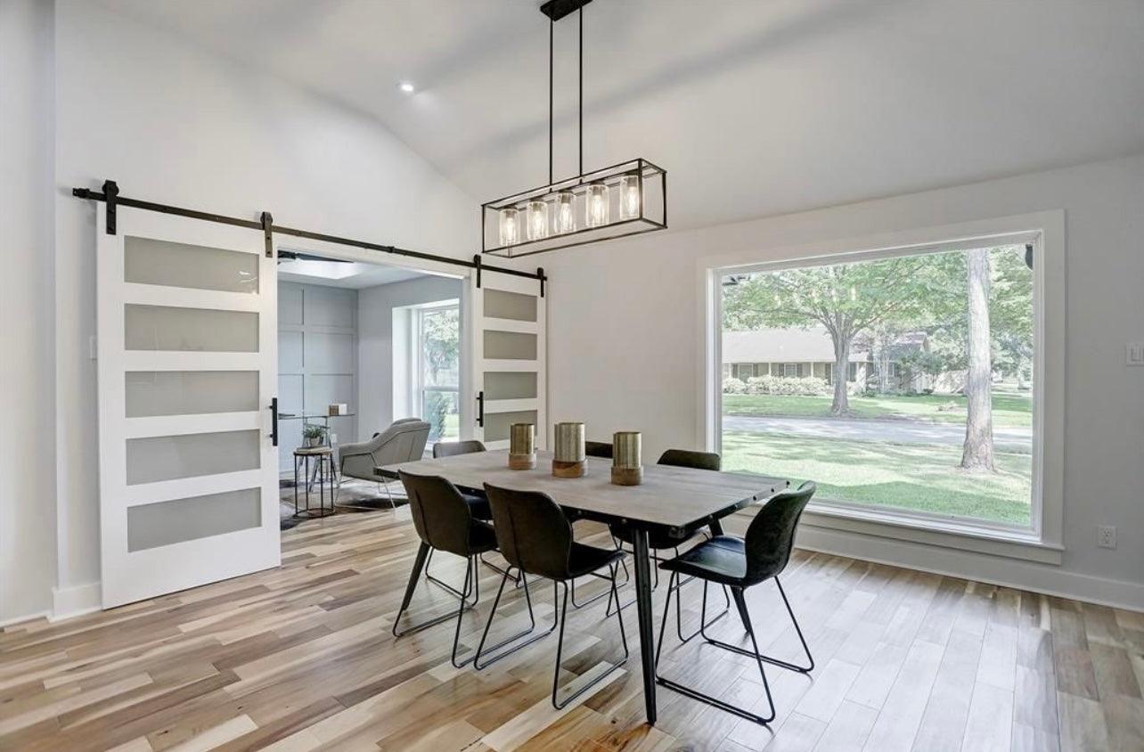 5-Panel Glass Interior Sliding Barn Door