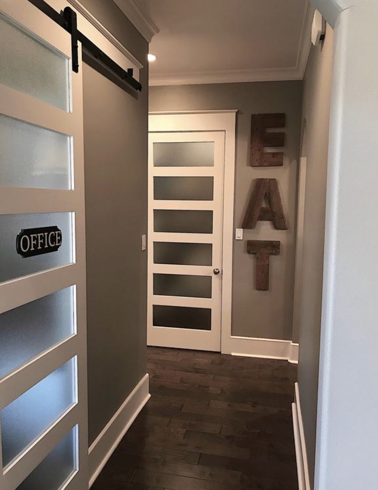 6-Panel Glass Interior Sliding Barn Door