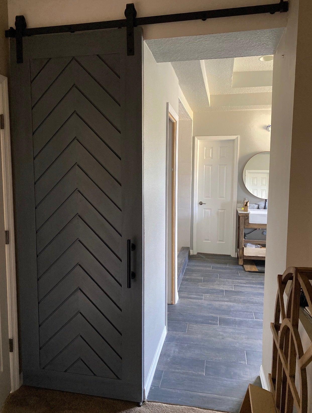 Chevron Full Panel Door - Rustic Luxe Designs
