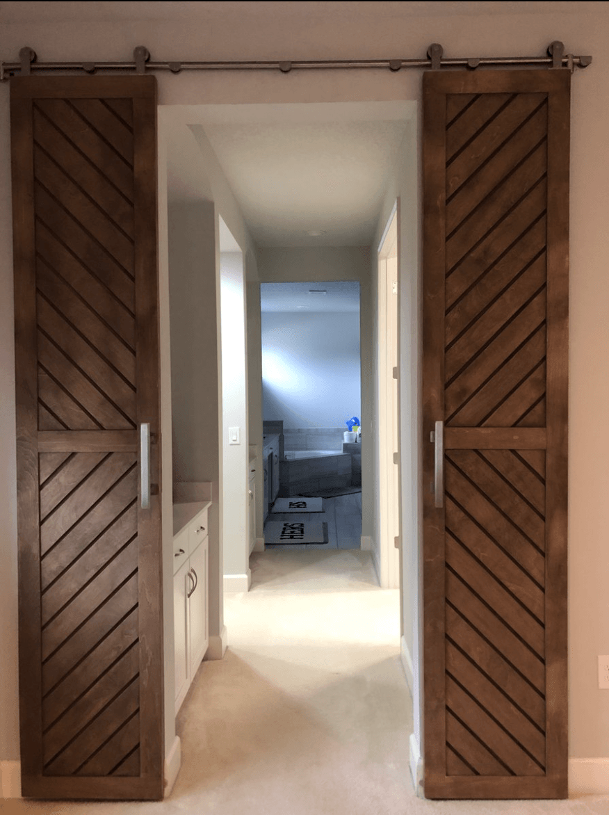 Chevron 2-Panel Interior Sliding Barn Door