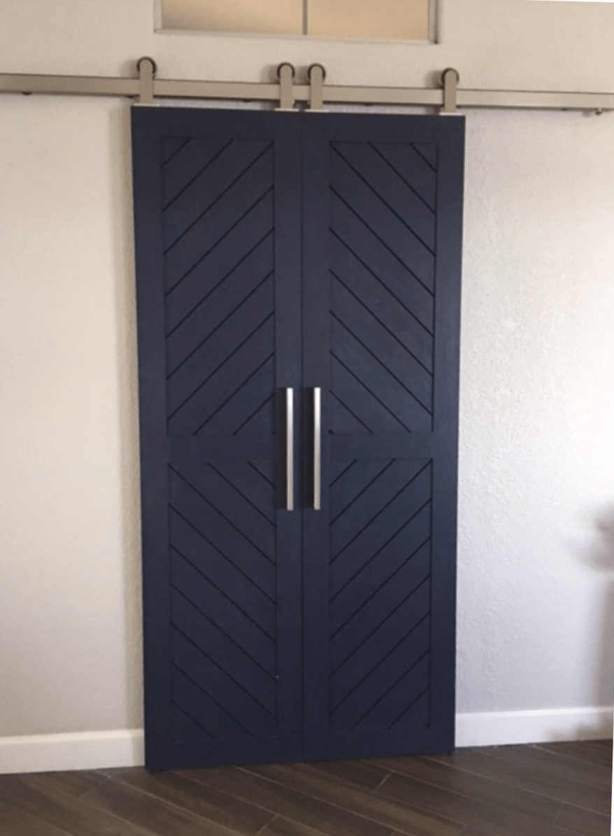 Chevron 2-Panel Interior Sliding Barn Door