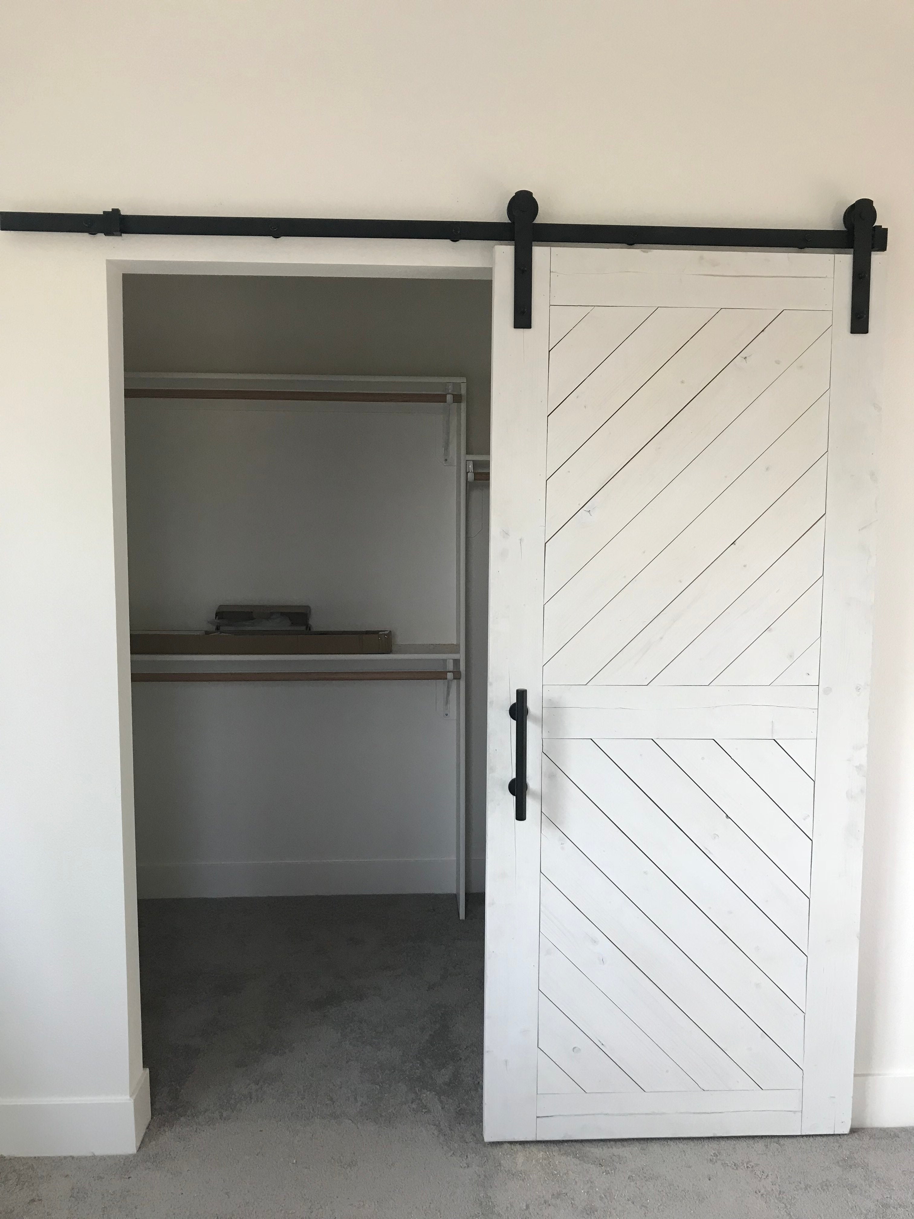 Chevron 2-Panel Interior Sliding Barn Door