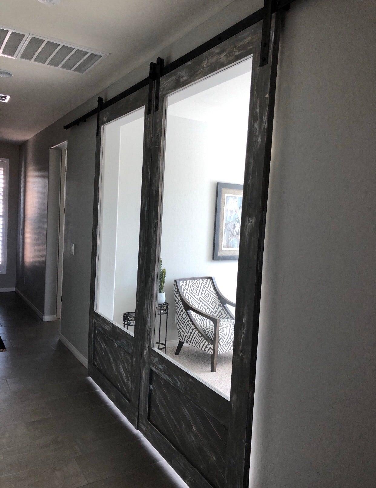 Grand Window & Chevron Footer Door - Rustic Luxe Designs