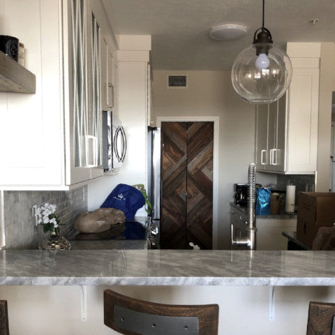 Herringbone Bi-Fold Doors - Rustic Luxe Designs