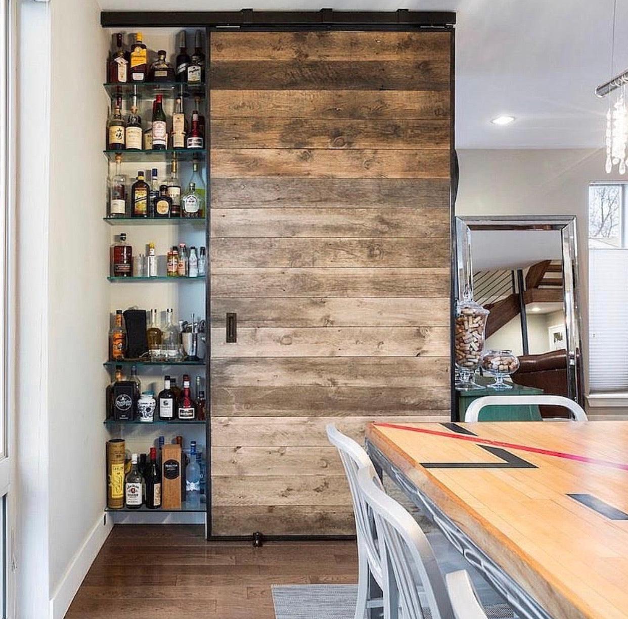 Metal Trim Plank Door - Rustic Luxe Designs