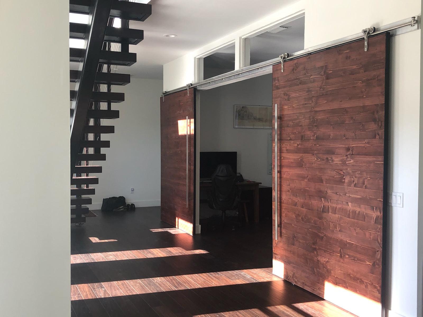 Metal Trim Plank Door - Rustic Luxe Designs