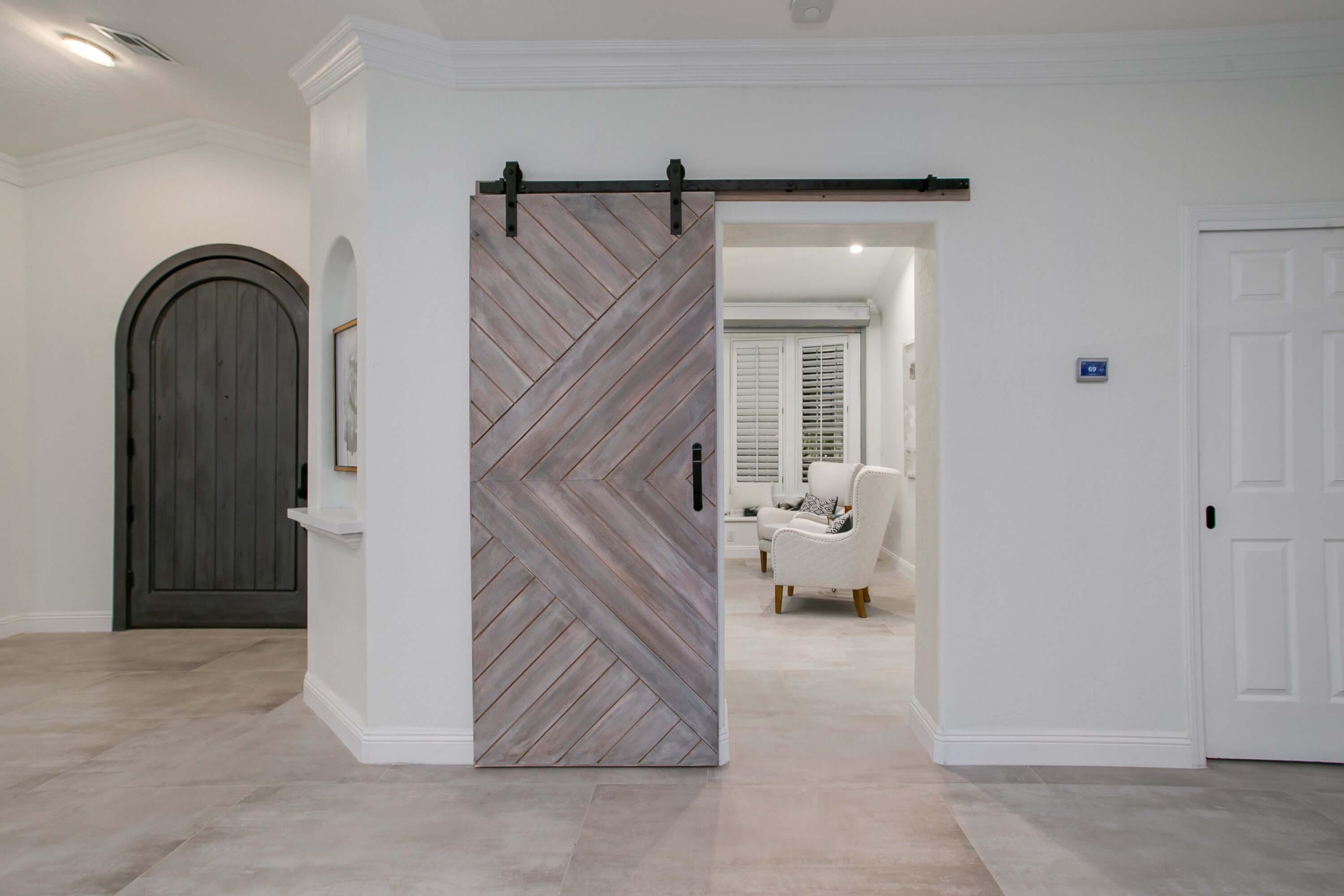 Overlapping Chevron Door - Rustic Luxe Designs