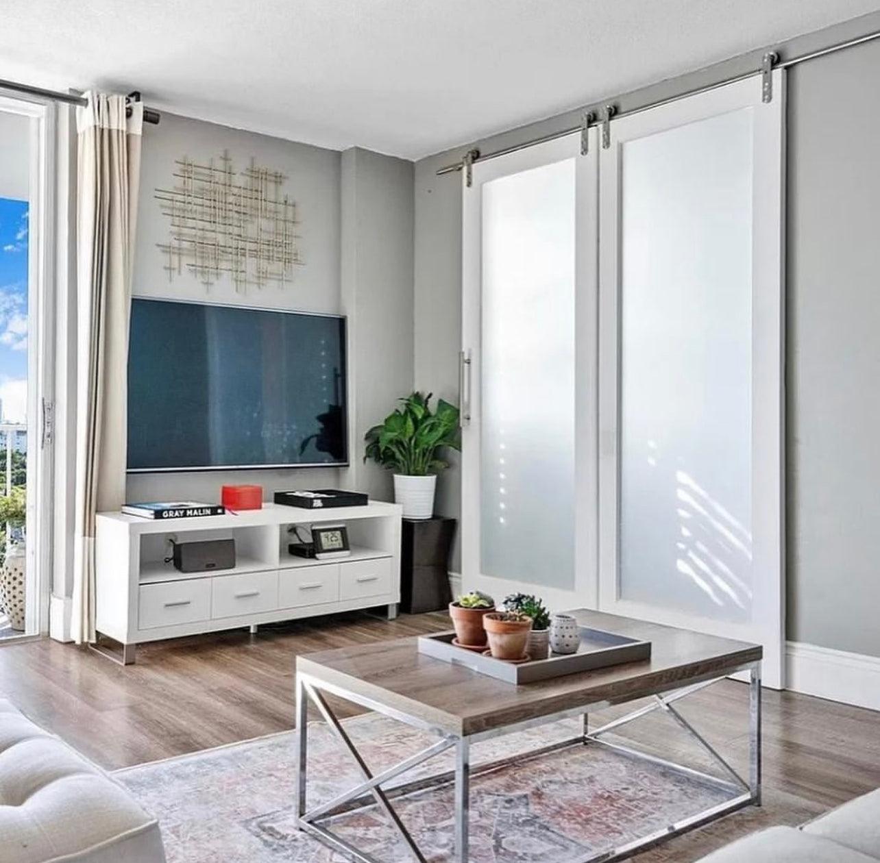Solid Glass Door - Rustic Luxe Designs