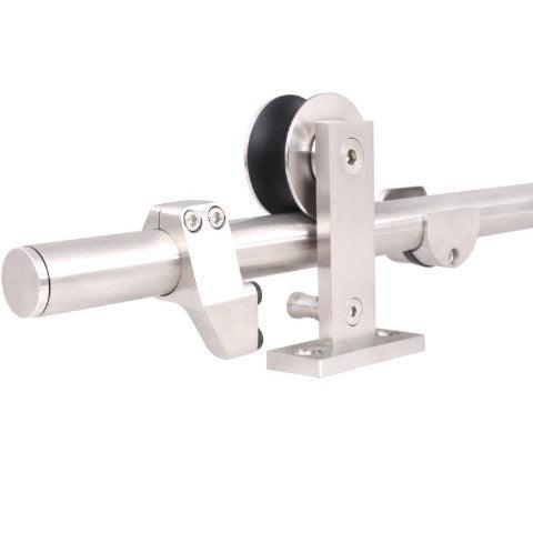 Top Mount Silver Door Track Set - Rustic Luxe Designs