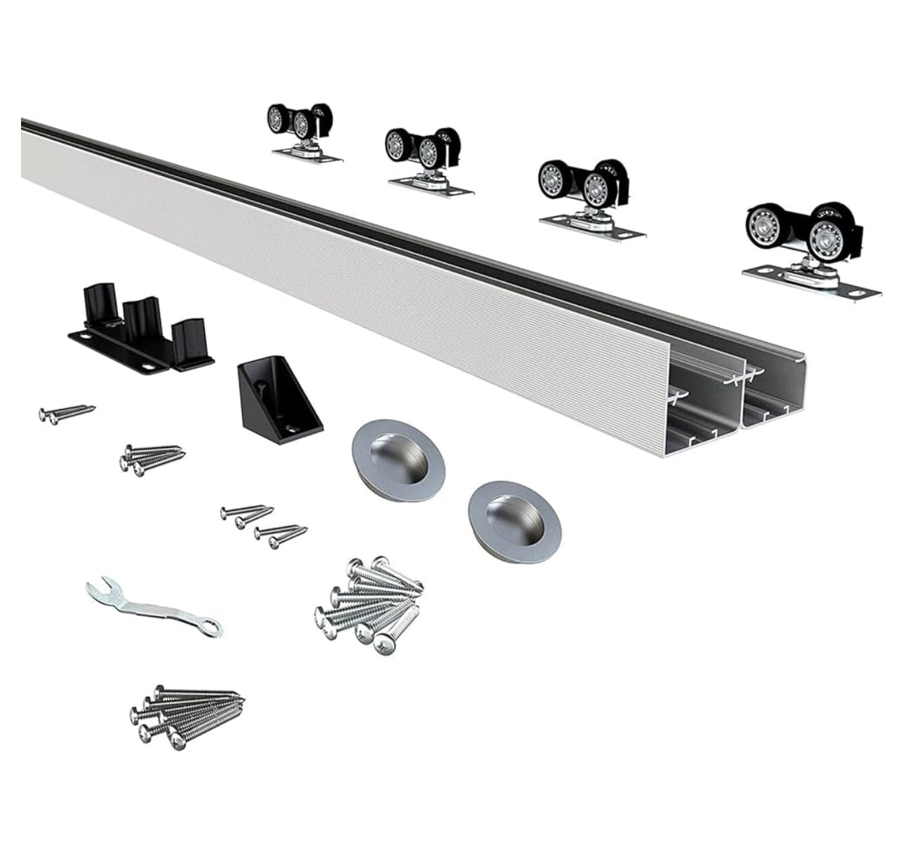 Aluminum Bypass Closet Door Track Set