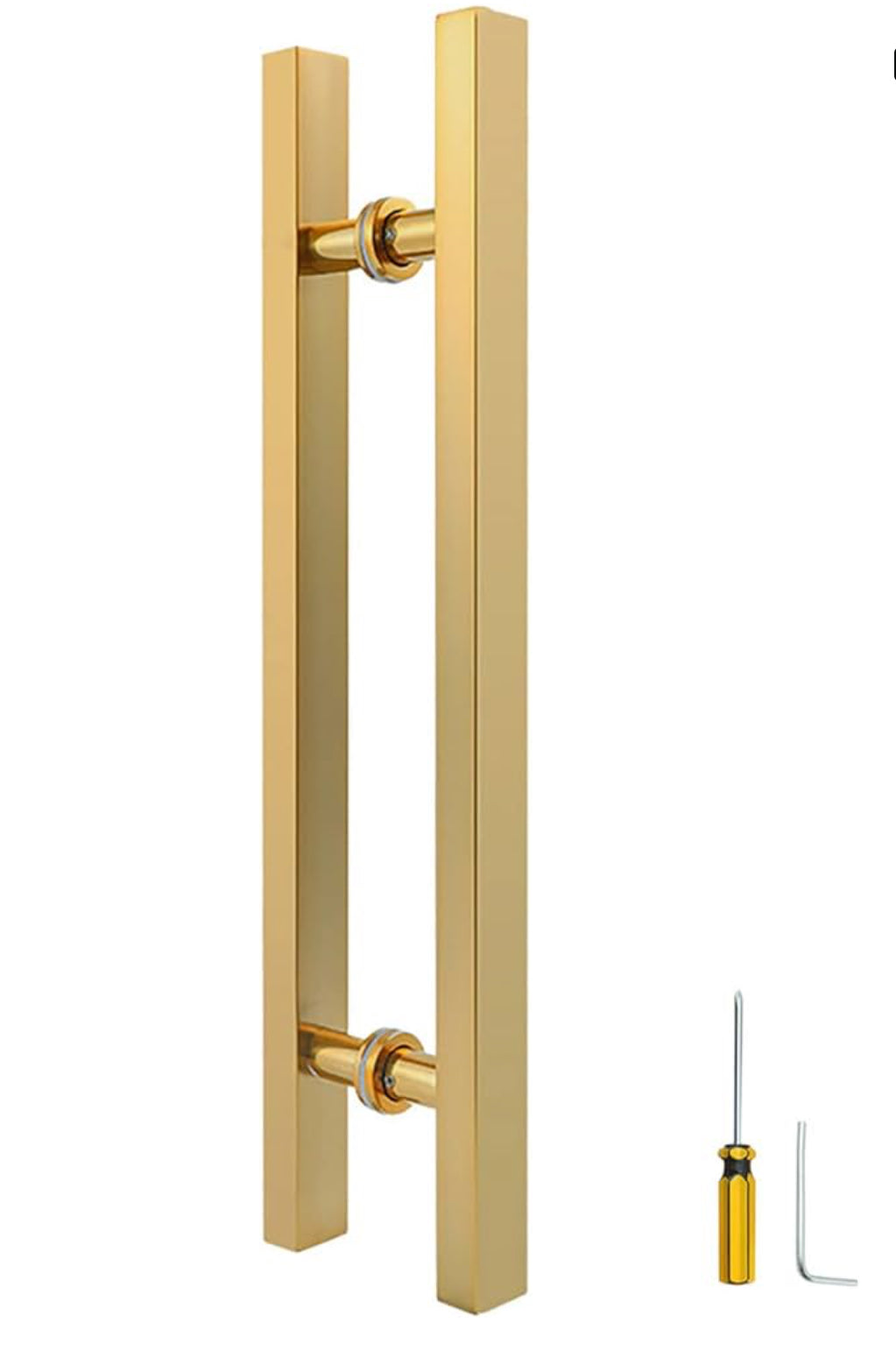 Squared Brushed Gold Door Handle
