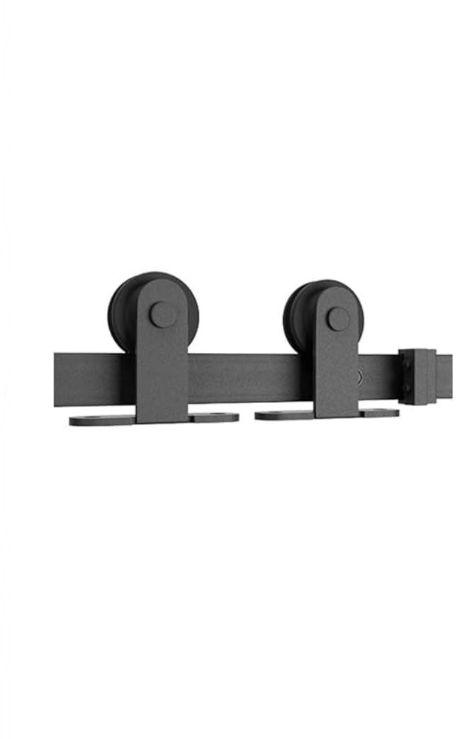 Top Mount Black Door Track Set