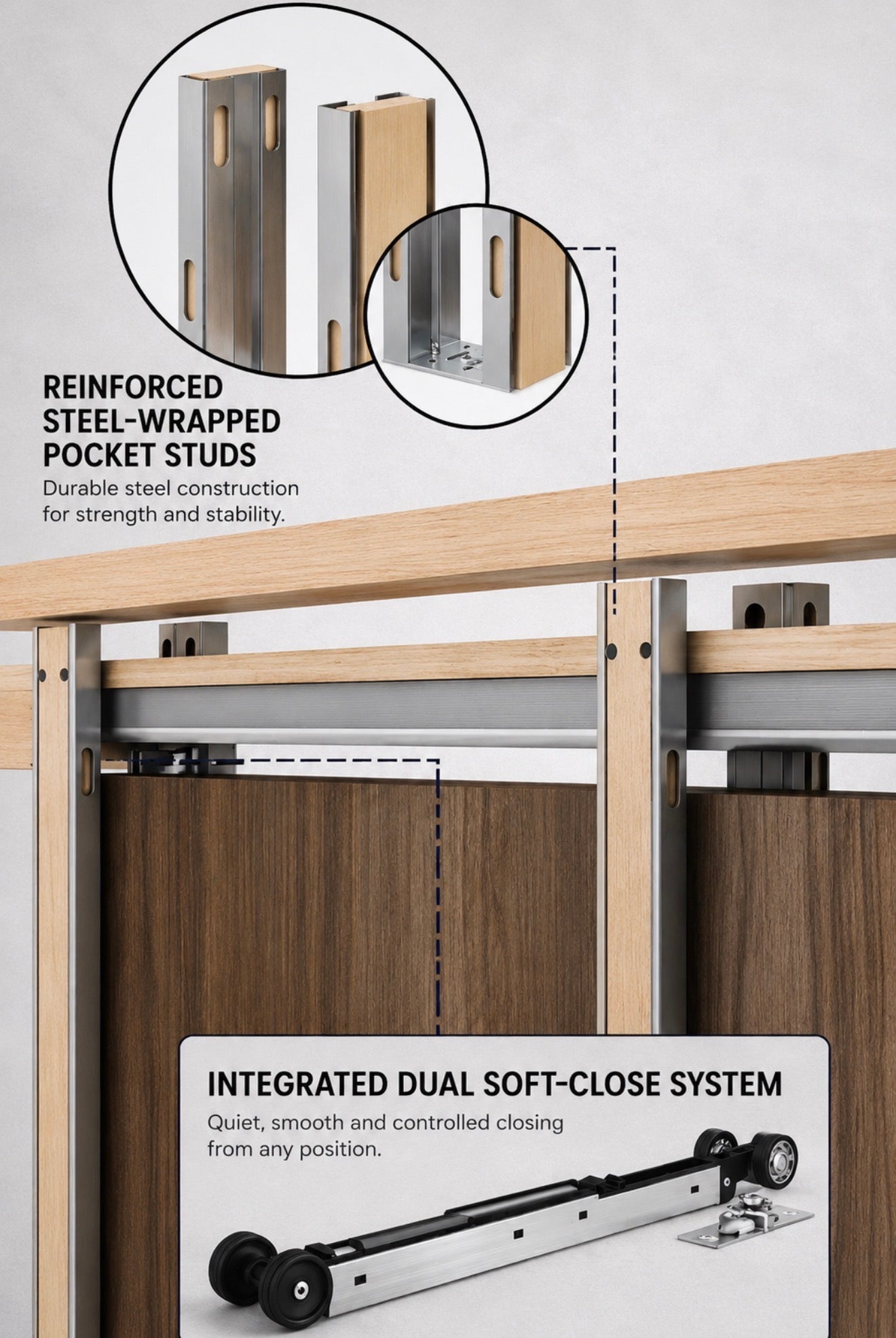 PRESTIGE™ Soft-Close Pocket Door Frame System