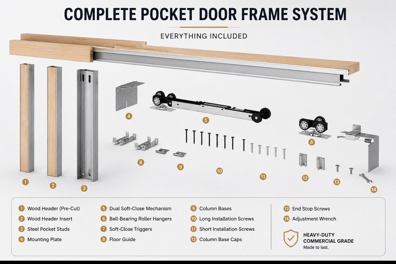 PRESTIGE™ Soft-Close Pocket Door Frame System