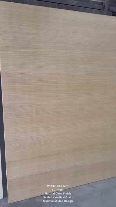 White Oak Rift Interior Minimalist Slab Door by Rustic Luxe Designs.