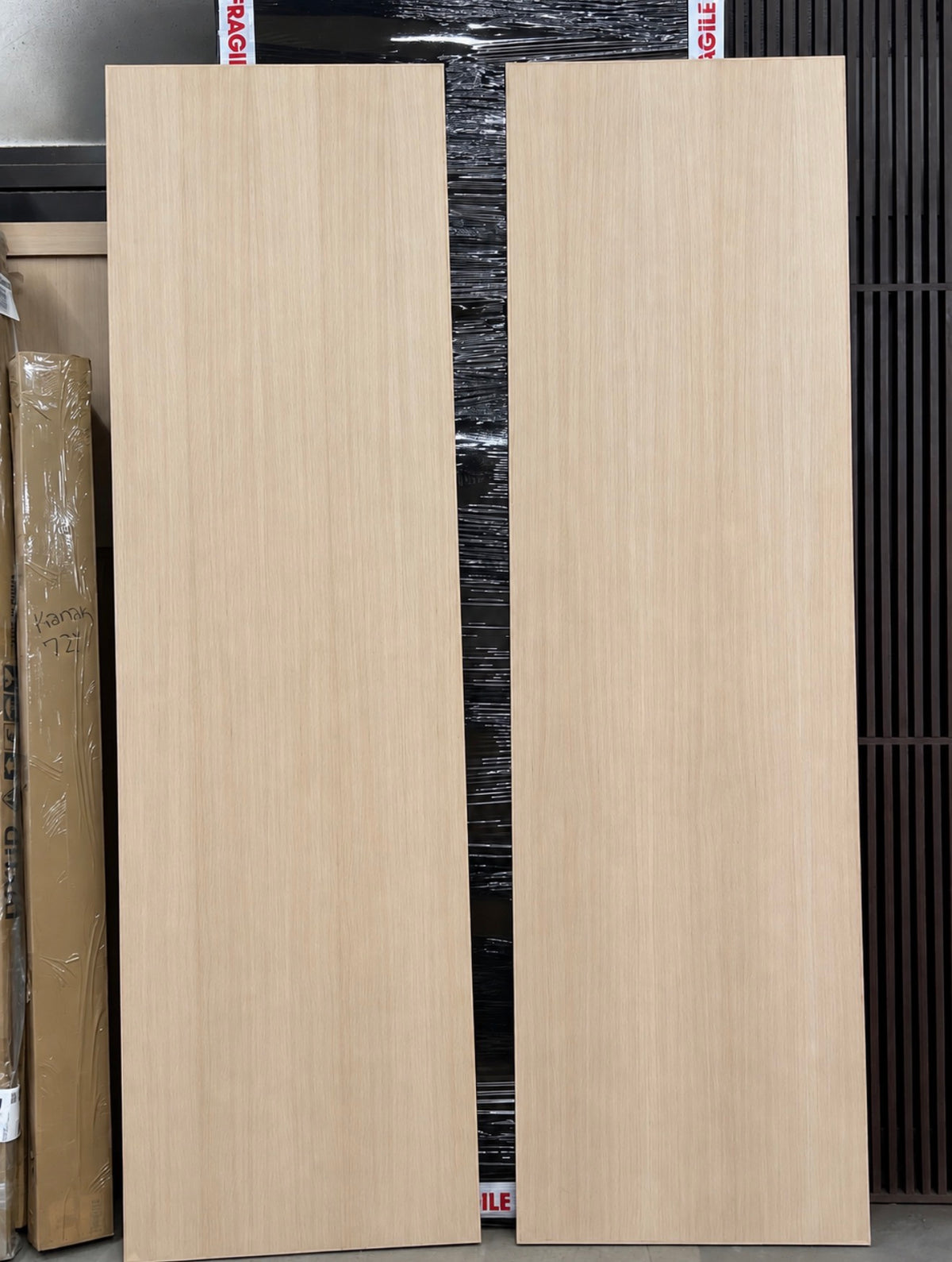 28 x 96 ReadyShip Minimalist Slab interior door in raw unfinished Rift White Oak