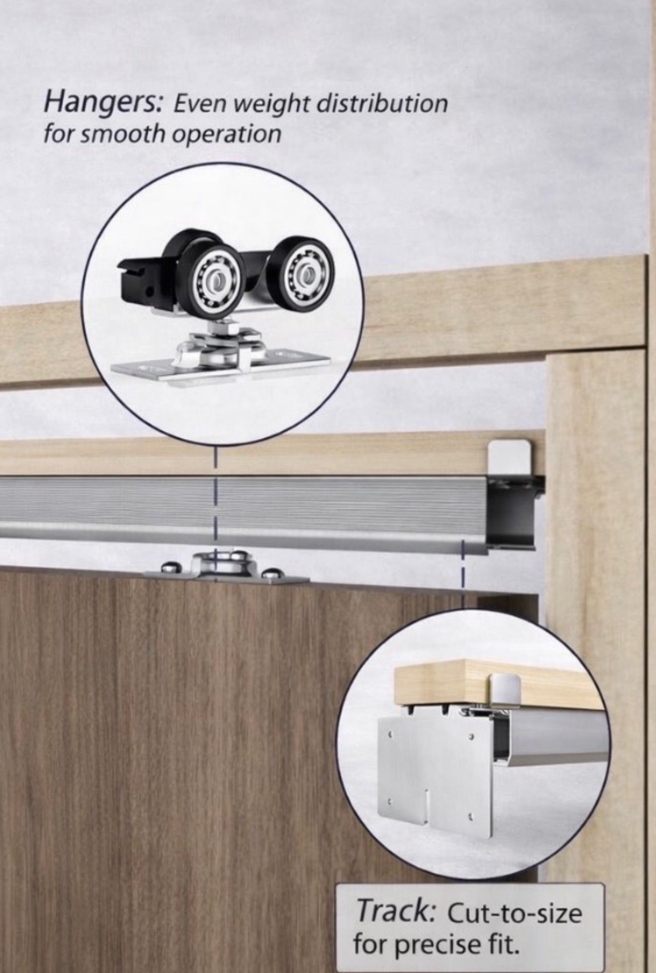 Prestige soft-close pocket door frame system with steel-wrapped studs and smooth sliding hardware by Rustic Luxe Designs.