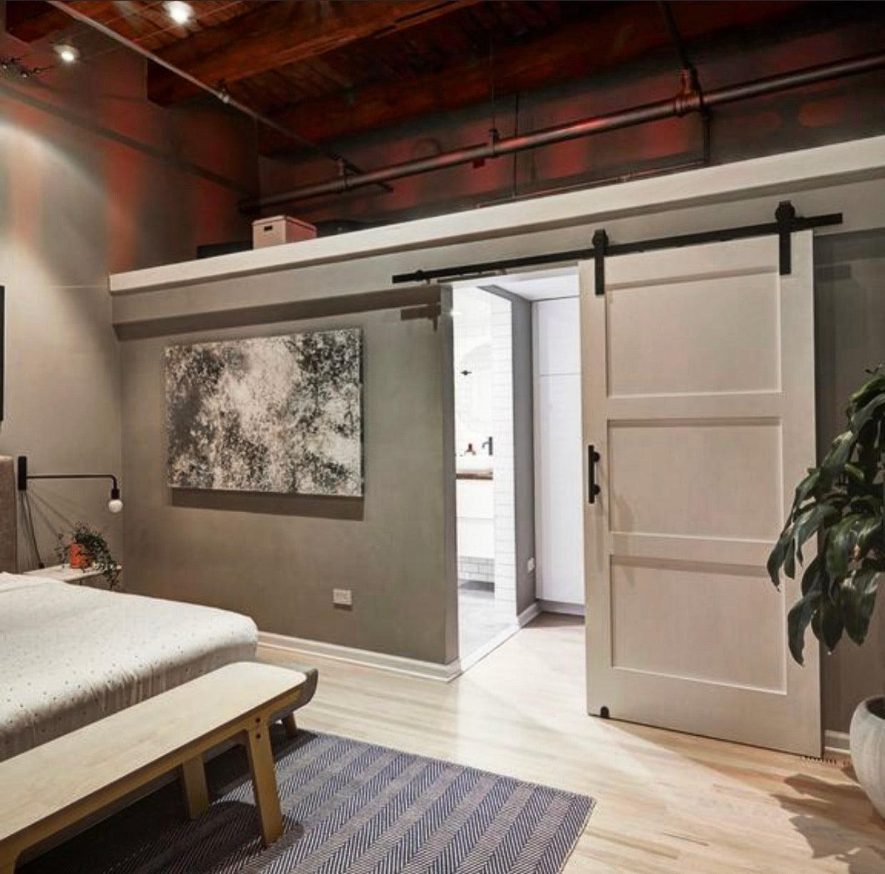 3-Panel Barn Door in Bedroom