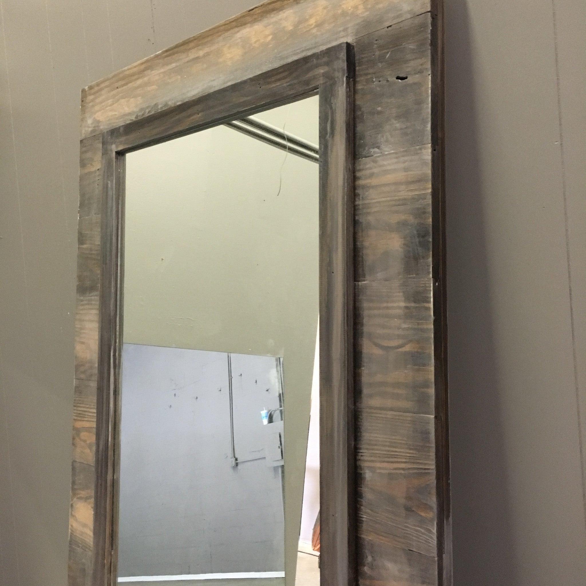 Horizontal Plank Mirrored Door - Rustic Luxe Designs