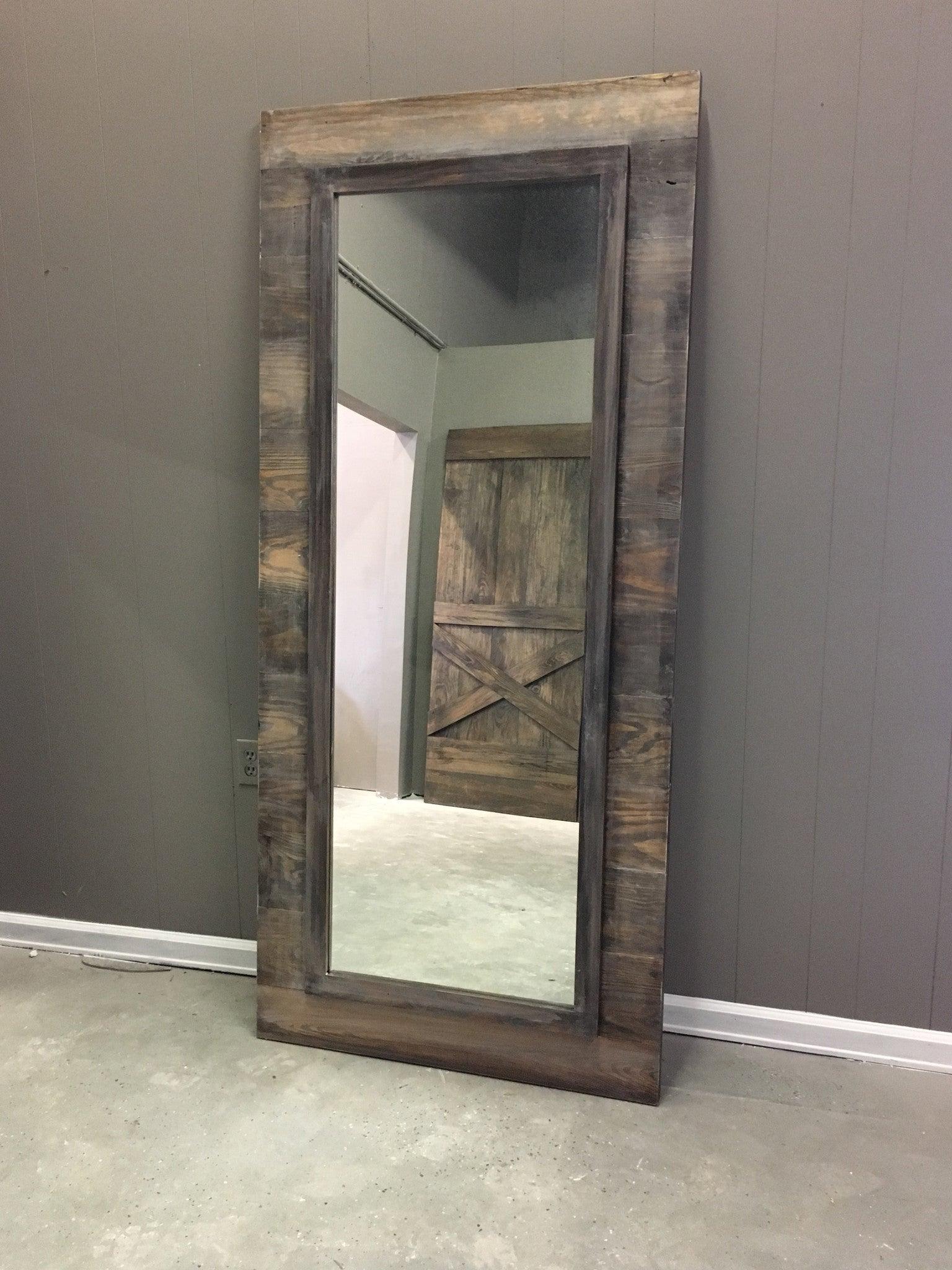 Horizontal Plank Mirrored Door - Rustic Luxe Designs