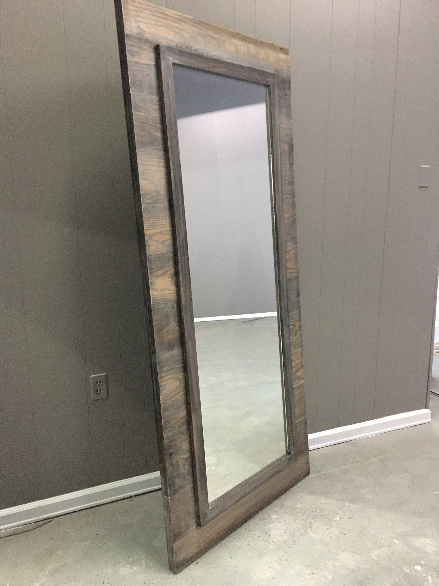 Horizontal Plank Mirrored Door - Rustic Luxe Designs