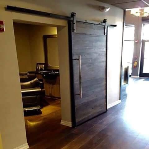 Metal Trim Plank Door - Rustic Luxe Designs