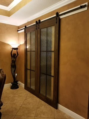 Rain Pattern Etched 6-Pane Door - Rustic Luxe Designs