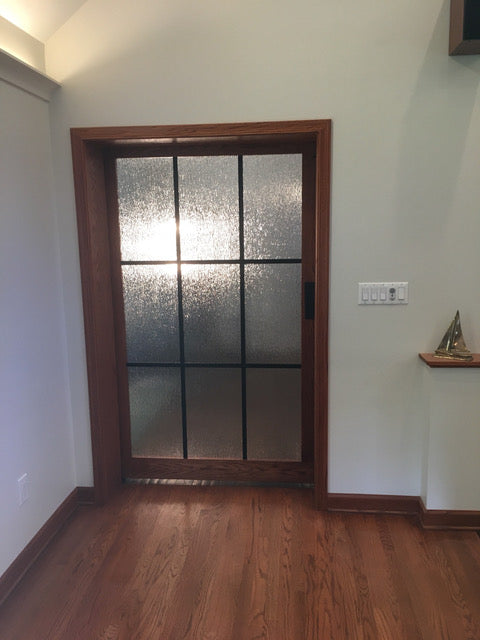 Rain Pattern Etched 9-Pane Door - Rustic Luxe Designs