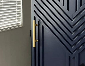 Rounded Modern Gold Door Handle - Rustic Luxe Designs
