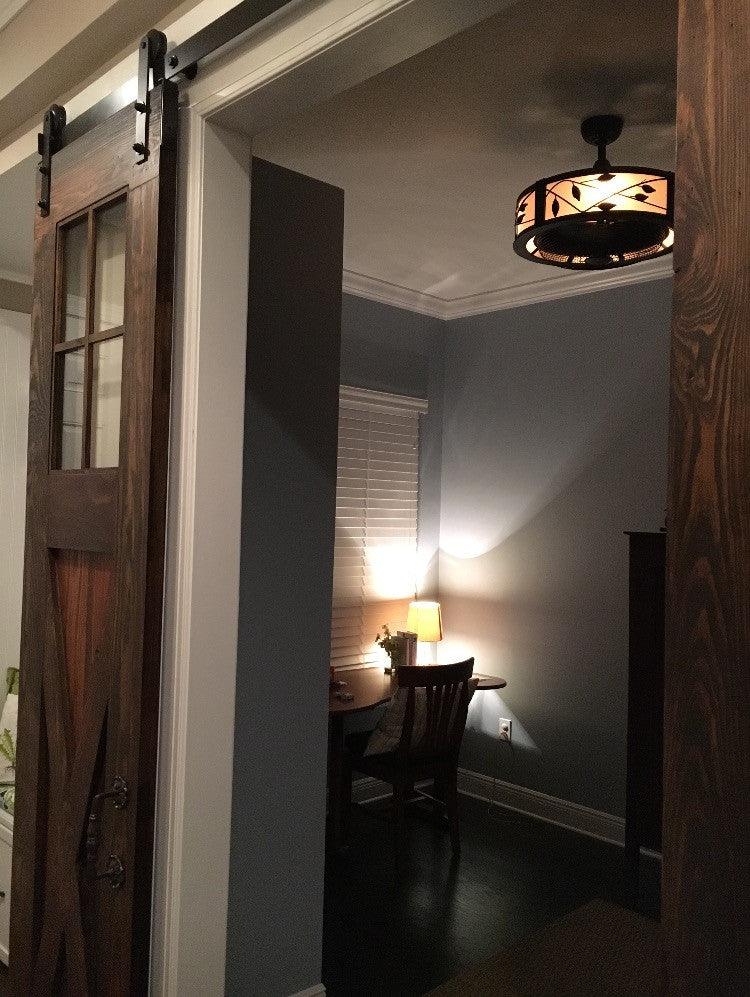 Vintage Farmhouse Design Sliding Barn Door Withglass Windows 84x48